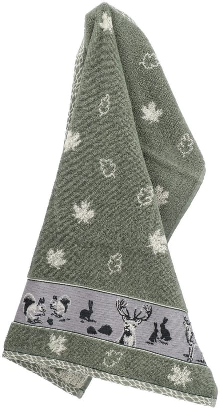 Bunzlau Castle | Keukendoek Forest Animals Dark Green GOTS