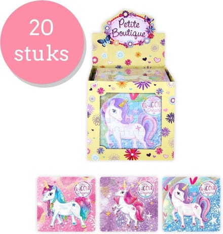 Uitdeelcadeau puzzel Unicorns - 20 Stuks - Traktatie - Klein speelgoed - GRATIS Verzending