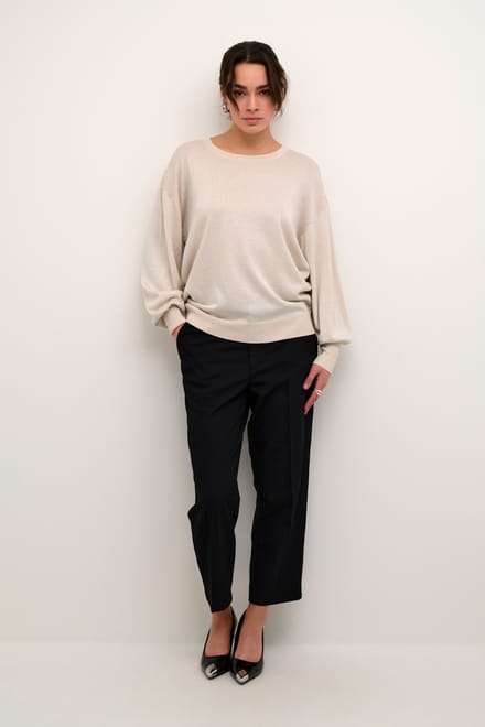 Kaffe KAregina O-neck Knit Dames Trui - Sand Dollar