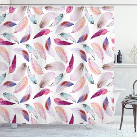ABAKUHAUS douchegordijn – romantisch – 175x180 cm – roze/lila