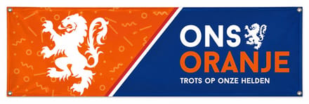 Spandoek 'Ons Oranje' 220x70cm - WK versiering - WK voetbal 2026
