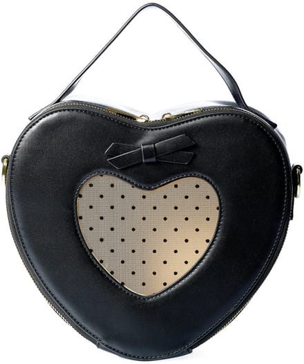Banned - Dancing Days - Handtas - Elegant Spots Hart zwart - (bxhxd) ca. 24cm x 21cm x 11cm