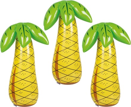 Opblaasbare palmboom XL - 3x - 68 cm - groot formaat - fun decoratie opblaasartikelen