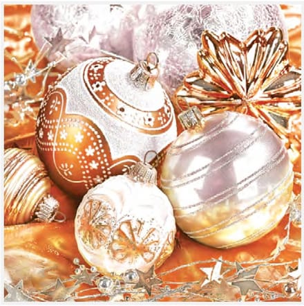 Lunch servetten Shiny gold baubles - Maki - 25x25 cm