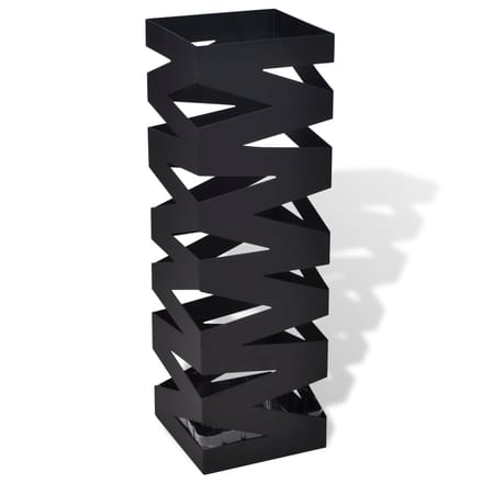 vidaXL - Paraplu- - en - wandelstokhouder - vierkant - 48,5 - cm - staal - zwart