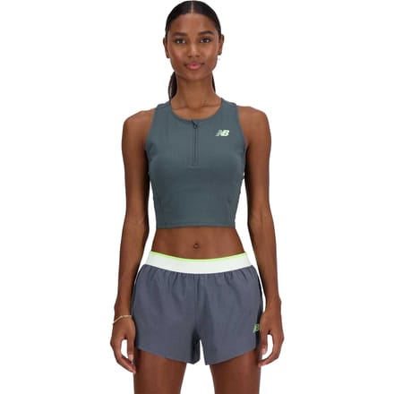 New Balance Nauwsluitende racetanktop voor dames (Grijs)