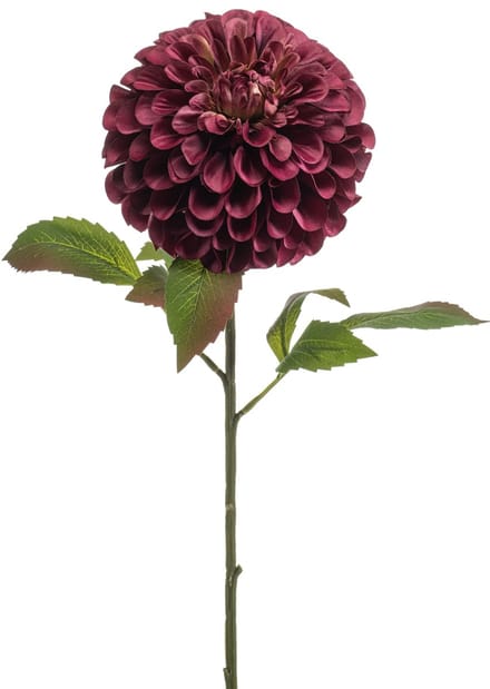 Emerald - Kunstbloem Dahlia pompom XL 77cm bordeaux - Kunstplant voor binnen