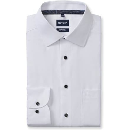 OLYMP Luxor Overhemd, Comfort Fit, New Kent, Rookblauw