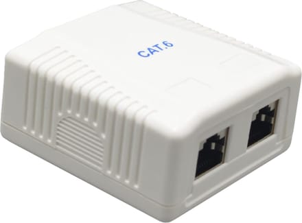 CAT6 UTP LAN-opbouwdoos, 2-poorts