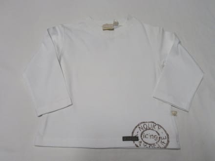 noukie's , jongens ,t-shirt lange mouw , wit , on the wave , 2 jaar 92