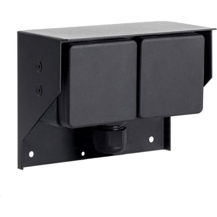 KS Verlichting Stopcontact - Wand - 2 - Waterdicht - Buitenstopcontact - Zwart