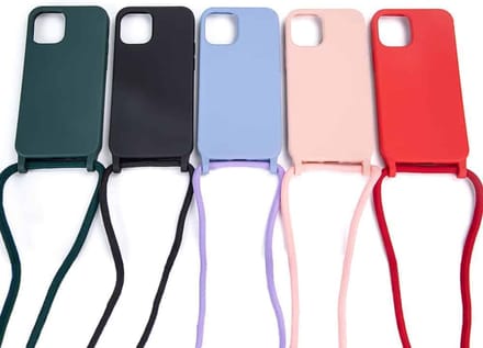 Fonu Siliconen Backcase hoesje met koord Geschikt Voor iPhone 11 Zwart