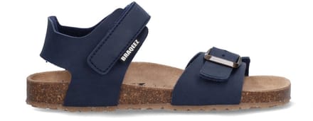 Braqeez 426415-720 Jongens Platte Sandalen - Blauw - Leer - Klittenband