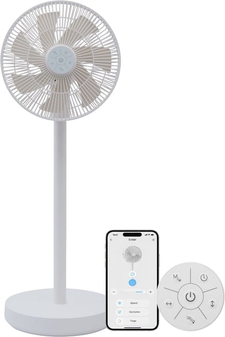 Evolar Smart Ventilator Staand - 30W - Statiefventilator - Ambient Light - WiFi - App & Afstandsbediening - EVO-SF30WW
