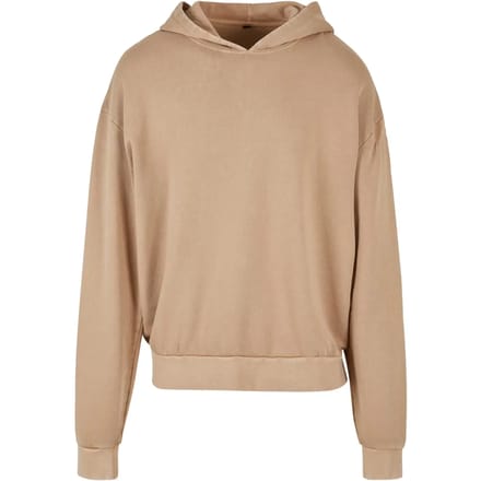 Build Your Brand Acid Washed Oversized Capuchon Beige M Man