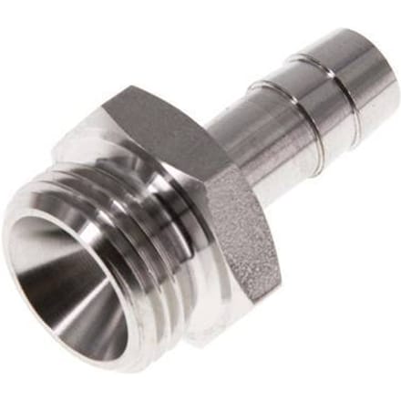 G 1/2'' Buitendraad x 10mm RVS Slangpilaar 40 Bar