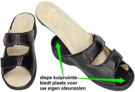 Fidelio Hallux -Dames - zwart - slippers & muiltjes - maat 36