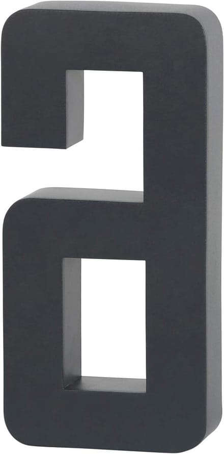 Huisnummer 6 - Modern nummer - Huis Verfraaien - 3D Effect - 20 cm Hoog - Antracietgrijs