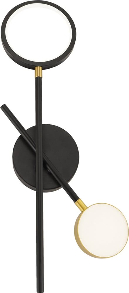 OMEGA - Led Wandlamp - 10w - 4200K Daglicht - Zwart / Goud kleur - Aluminium