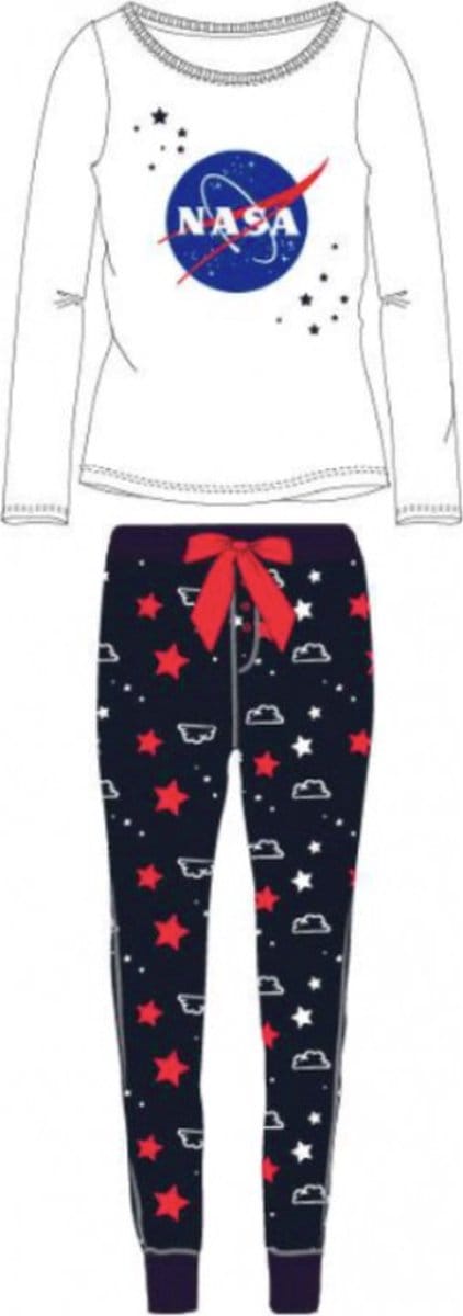 Nasa meisjes pyjama - wit - blauw - Maat 146 / 14 jaar