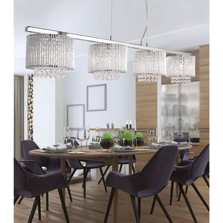 Searchlight Hanglamp Elise, 4-lamps, balken