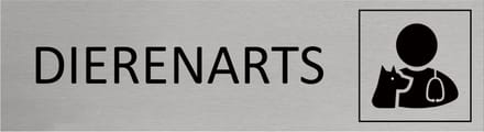CombiCraft Aluminium deurbordje Dierenarts 165x45mm - per stuk