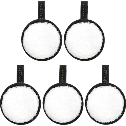 Beauty By Earth, Herbruikbare Microvezel Ronde Pads, Pak van 5 black