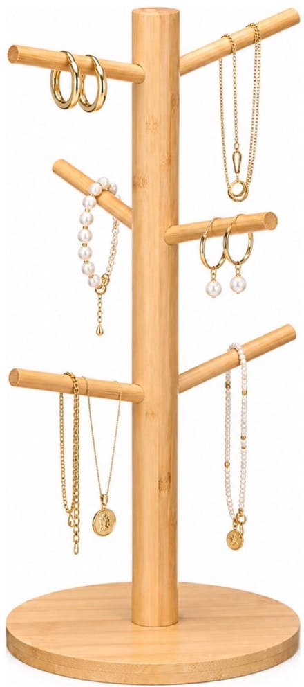Kinvara Sieradenhouder - bamboe - 34 x 19 cm - sieraden opbergen/ophangen