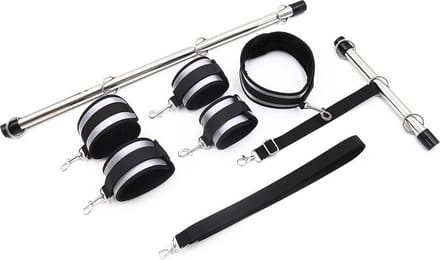 Banoch | handboeien + stangen Grey | Bondageset spreidstang
