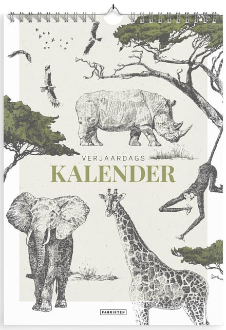 Fabrikten Verjaardagskalender Safari - A4 - Safaridieren