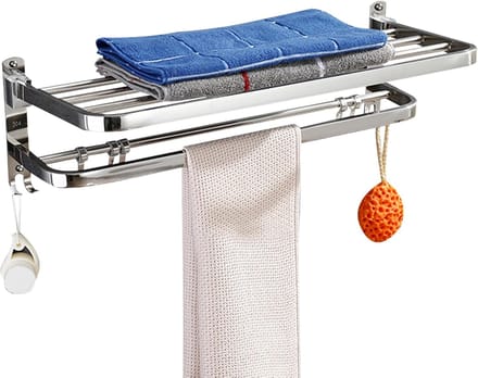 Handdoekhouder Badkamer - Opvouwbaar Rek - Orde Scheppen - Zonder Boren - 60 cm - Zilver