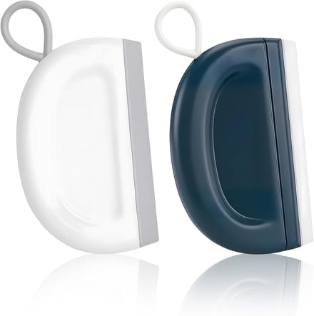 Douchewisser Set - Mini Raker - Snel Drogen - Flexibele Siliconen Lip - 73 x 11 cm - Wit en Blauw