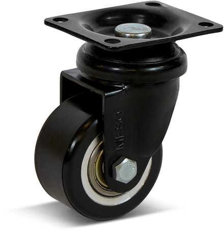 PU zwenkwiel met topplaat - 50mm - 120kg