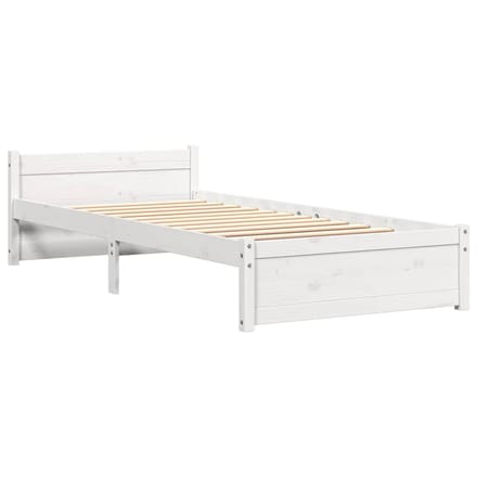 vidaXL - Bedframe - massief - hout - wit - 100x200 - cm