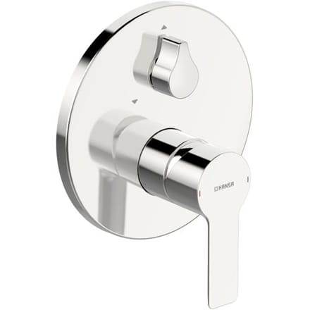 Hansaligna ready-mounted set for bath shower, round rosette 83859503
