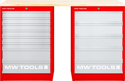 Modulaire werkbank Multiplex met 2 ladekasten 5L & 8L 1500 mm MW Tools MOD15L58