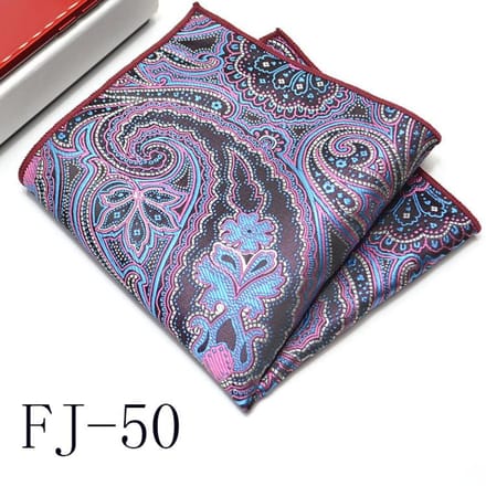 Serviette de poche pour homme Version coréenne Fleur de cajou Petit carré Mouchoir de costume Robe polyvalente 24*24Cm gray