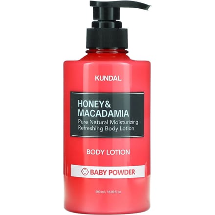 Kundal, Honey & Macadamia, Body Lotion, Baby Powder, 16.9 fl oz (500 ml) black