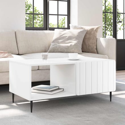 vidaXL - Salontafel - Wit - 90 - x - 50 - x - 40 - cm - Bewerkt - hout
