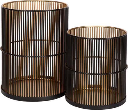 Atmooz - Set van 2 Kandelaren Jidi - Zwart/Goud - Ø13/15 cm - Elegant Design