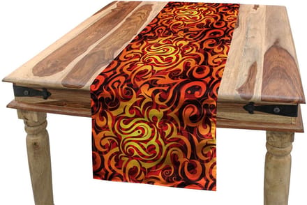 ABAKUHAUS Abstracte tafelloper – bloemcurven – 40x180 cm – polyester