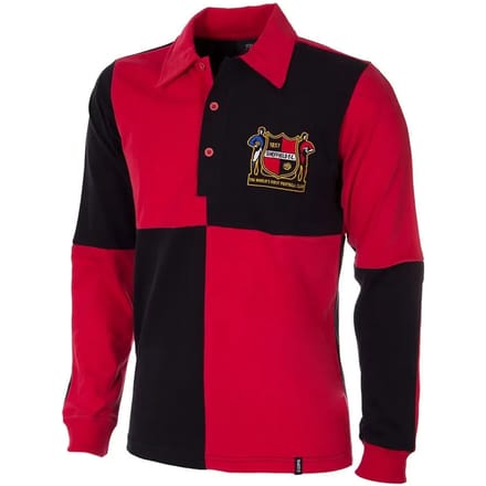 COPA - Sheffield FC 1950's Retro Voetbalshirt - Heren - Rood - Zwart - L