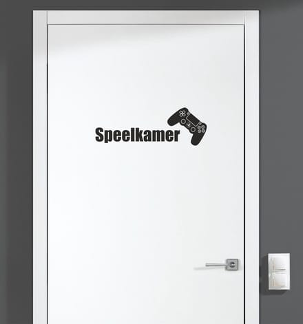 Deursticker - Speelkamer - Zwart 23x8