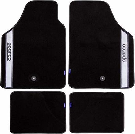 Sparco Automatten Universeel set van 4 - Stof - Zwart met Grijs
