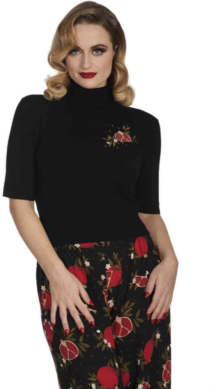 Banned - Pomegranate Poloneck Polo shirt - L - Zwart