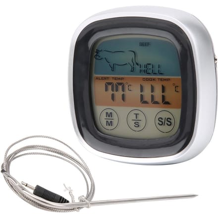 Vleesthermometer Digitaal Display Touchscreen Keukentimer Vork voor Barbecue BBQ Koken black