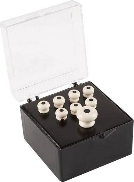 Martin SPA 18APP28 Pinset - 7 Brugpinnen + 1 Eindpin in Wit met Zwarte Inlay