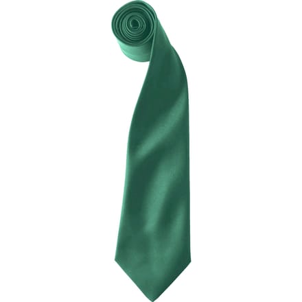 Premier Kleuren Heren Satin Clip Tie (Pakket van 2) (Smaragd)