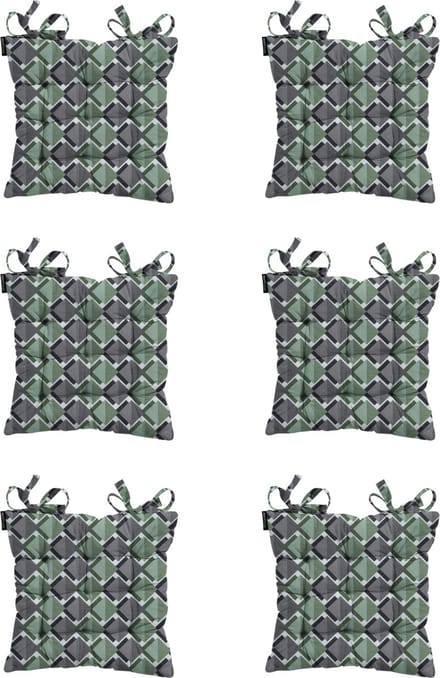 Madison - Zitkussen - Universeel - 6 stuks - 46 x 46 cm - Siem Green - Tuin - Toscane
