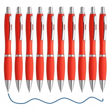 10x ABS Ballpoint Pen met Zachte Grip & Knop - Blauwe Inkt
